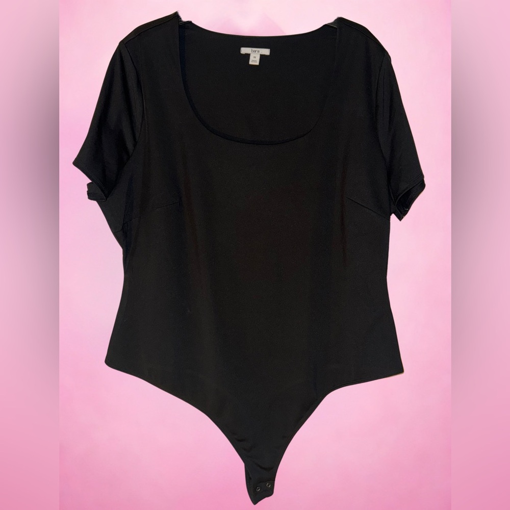 Black scoop neck bodysuit